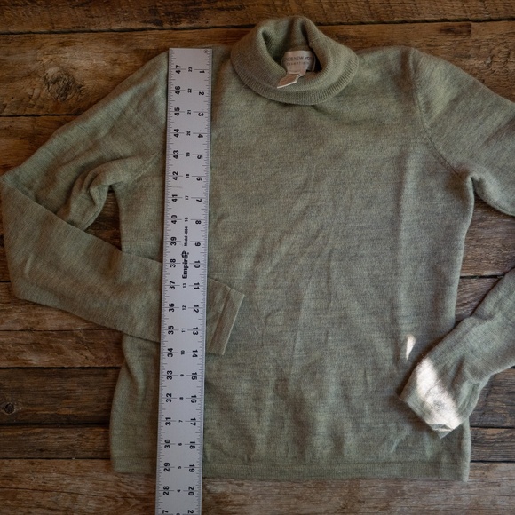 100% merino wool sage green turtleneck - Picture 4 of 6